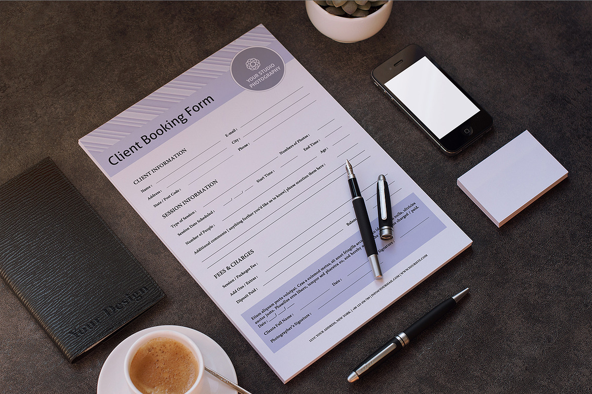 Client Contract / Booking Form-V308 in Stationery Templates - product preview 8