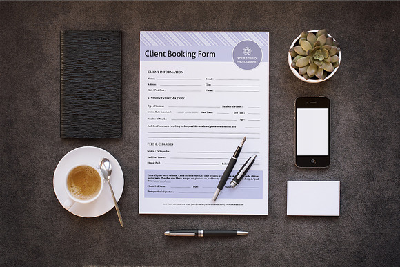 Client Contract / Booking Form-V308 in Stationery Templates - product preview 1