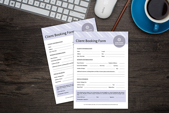 Client Contract / Booking Form-V308 in Stationery Templates - product preview 2