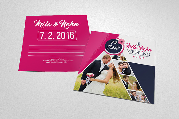 Wedding Invitation Postcard Template in Postcard Templates - product preview 1