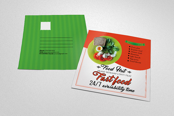 Fast Food Post Card in Postcard Templates - product preview 1