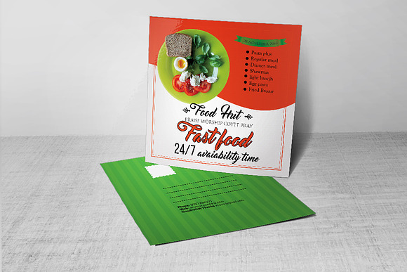Fast Food Post Card in Postcard Templates - product preview 2