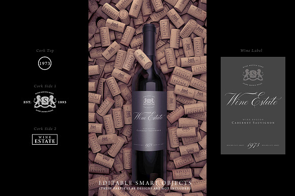 Wine / Restaurant Mock-Ups Set in Product Mockups - product preview 2