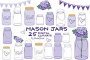 Purple Mason Jars Cliparts