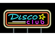 Neon Signboard Disco Club Design