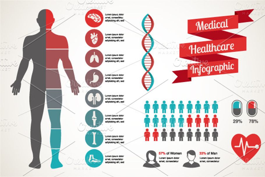Medical and Healthcare Infographic in Illustrations - product preview 8