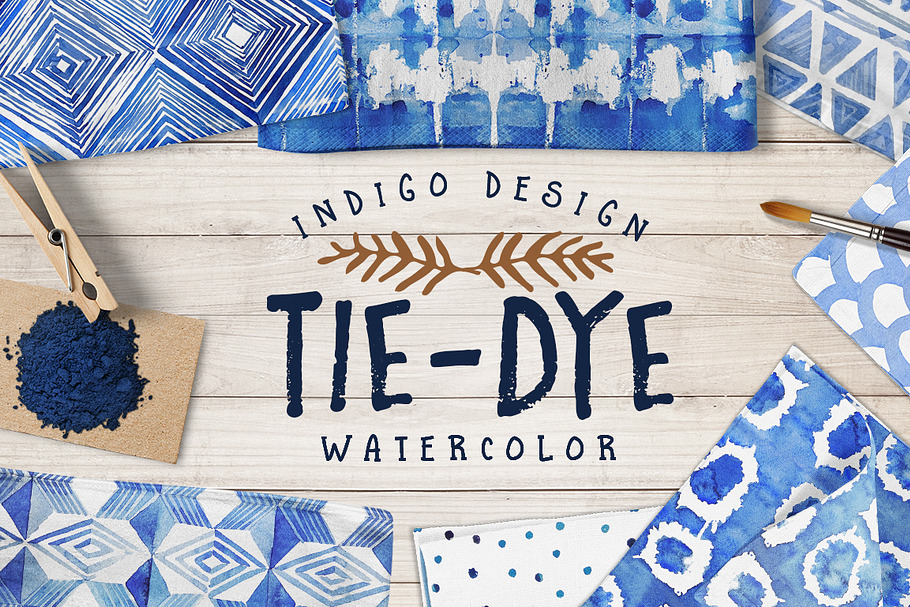 Tie-Dye watercolor patterns pack