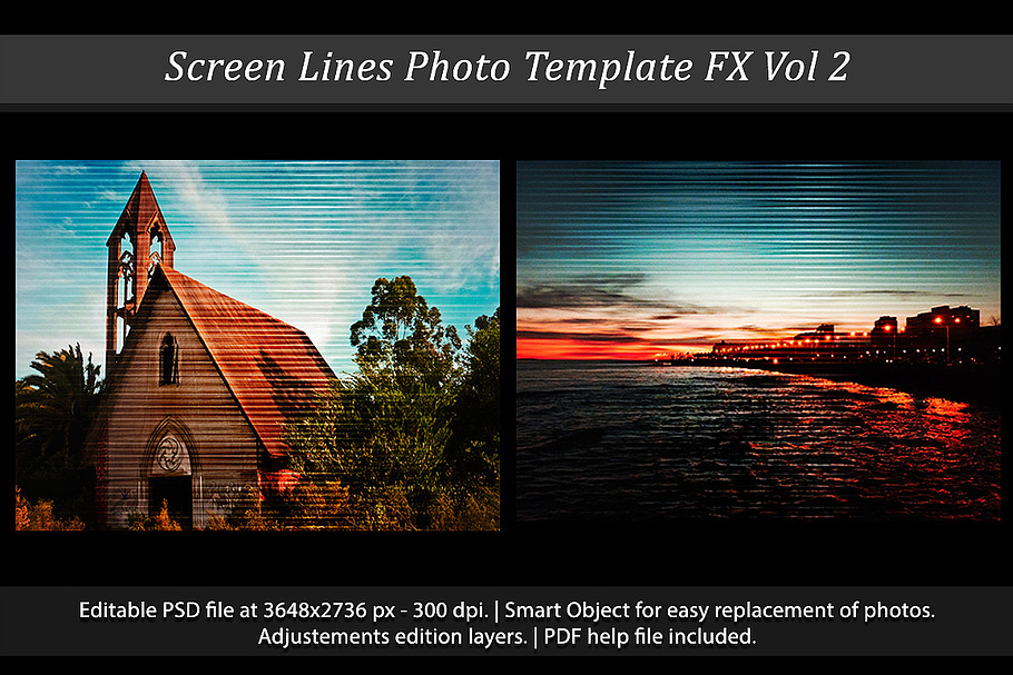 Screen Lines Photo Template FX Vol 2