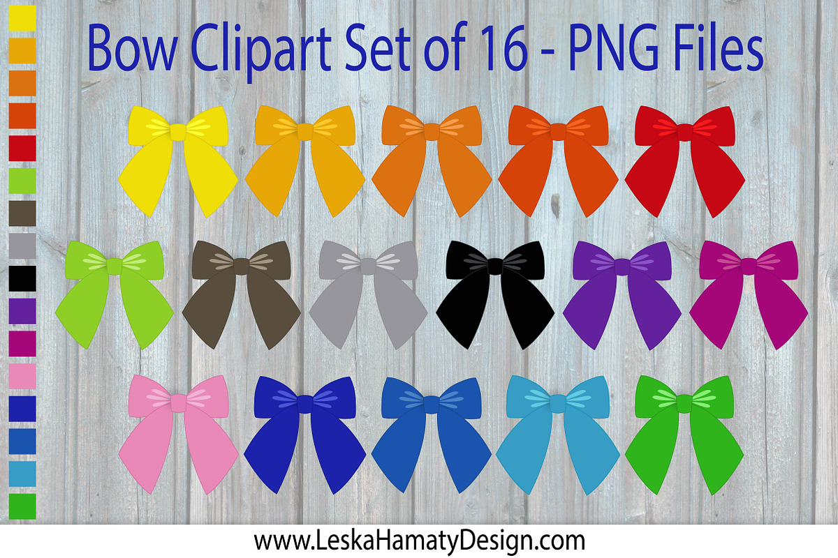 Bow Clipart Scrapbook Embellishment in Illustrations - product preview 8