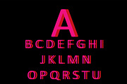 3D font pink