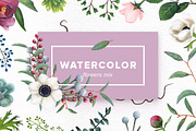 Watercolor Flowers Mix