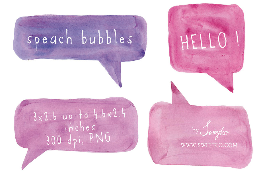 Speech bubbles, Watercolor