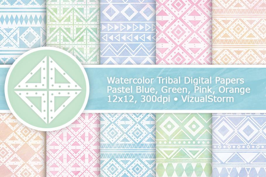 Pastel Watercolor Tribal Patterns
