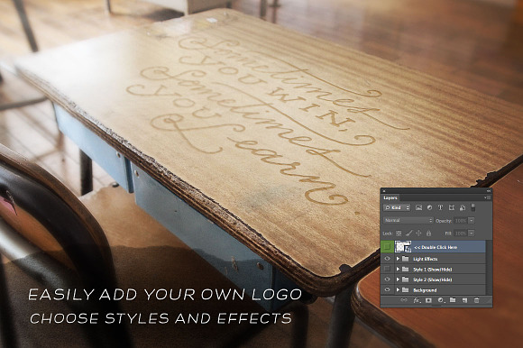 Logo Mockup Retro Desk in Branding Mockups - product preview 1