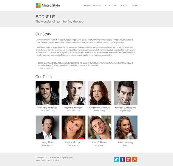 Metro Windows 8 App Showcase in Bootstrap Themes - product preview 1