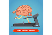 Brain working out on a treadmill
