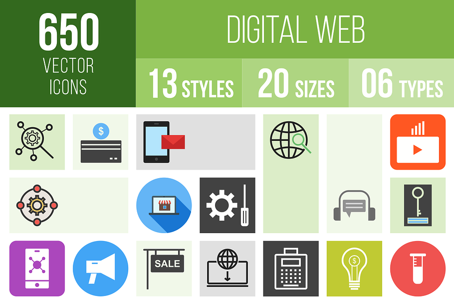 650 Digital Web Icons