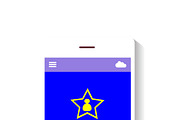 Mobile interface neon blue star