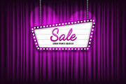 Retro sign with Sale ,vector