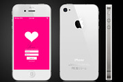 Smartphone interface 5 themes heart 