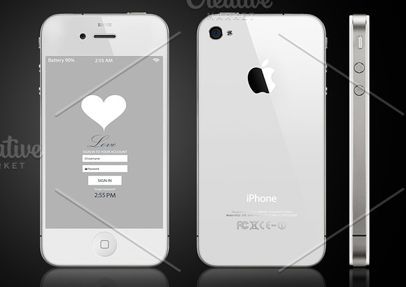 Smartphone interface 5 themes heart  in Mobile & Web Mockups - product preview 4