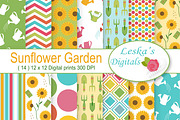 Sunflower Patterns - Digital Paper