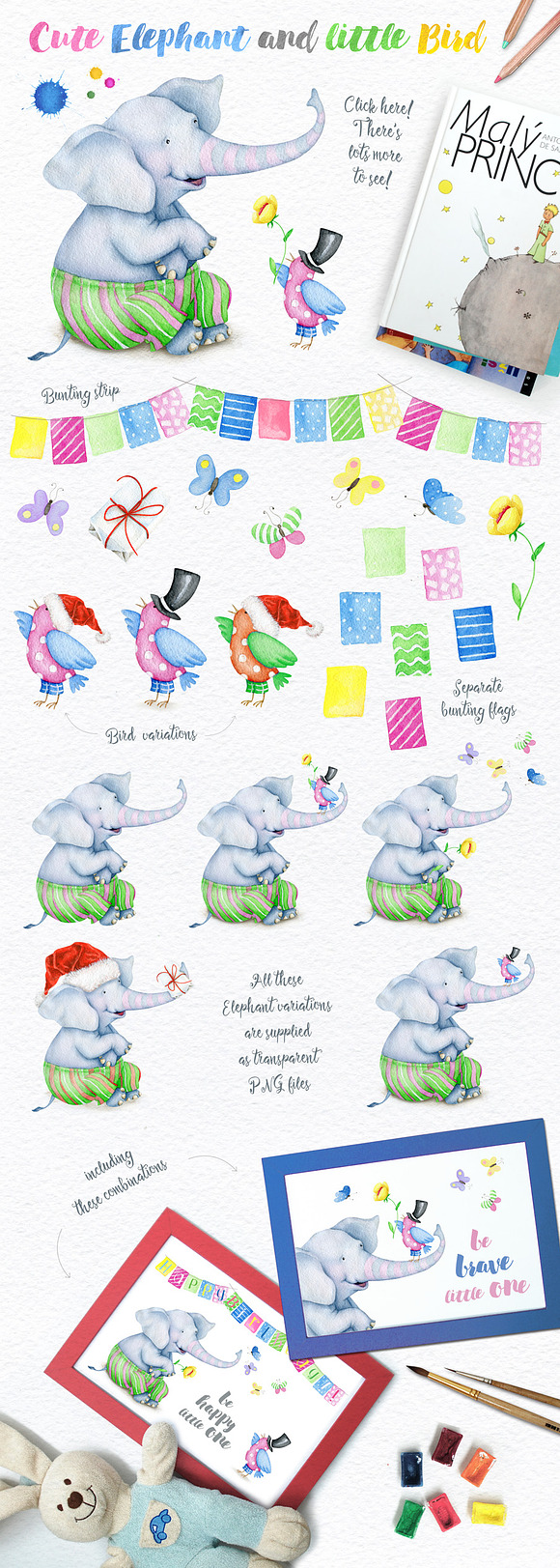 40% OFF! Watercolor Animals + BONUS in Illustrations - product preview 1