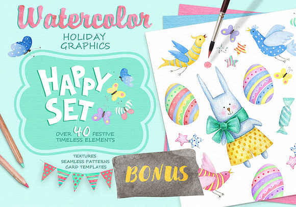 40% OFF! Watercolor Animals + BONUS in Illustrations - product preview 6