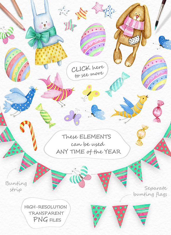 40% OFF! Watercolor Animals + BONUS in Illustrations - product preview 7
