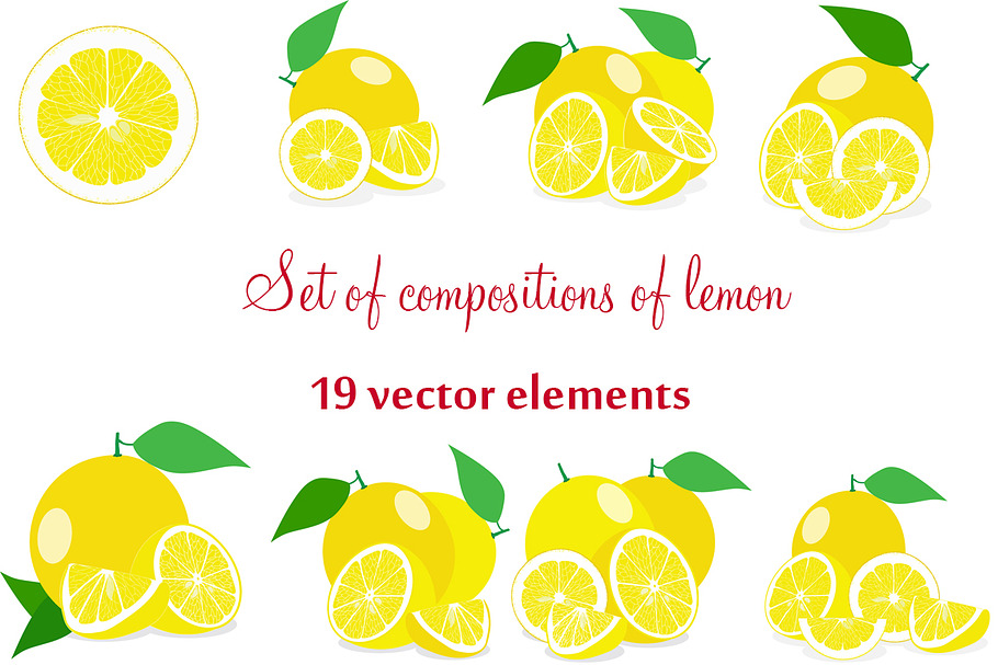 Set of compositions of lemon in Objects - product preview 8