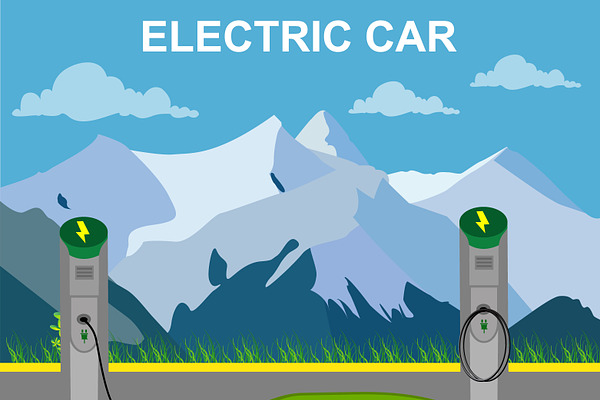 Electric car and charging station