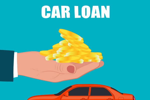 car loan concept, vector