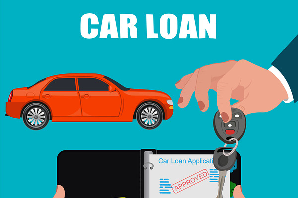 car loan contract, vector
