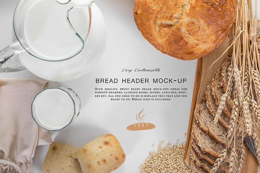 Bread Header Mock-up in Mockup Templates - product preview 8