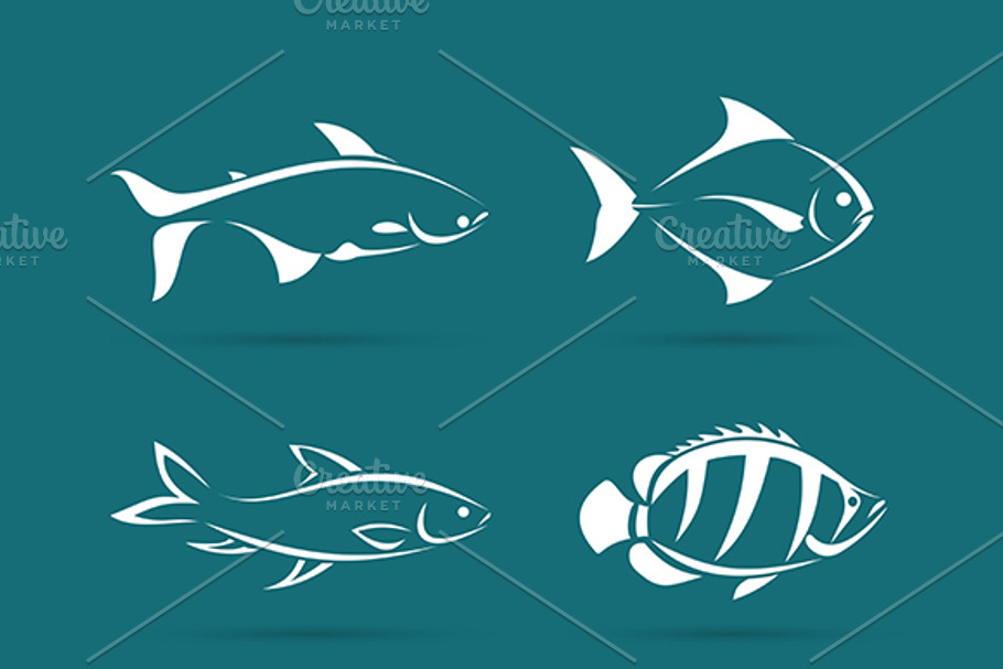 Vector group of fish in Graphics - product preview 8