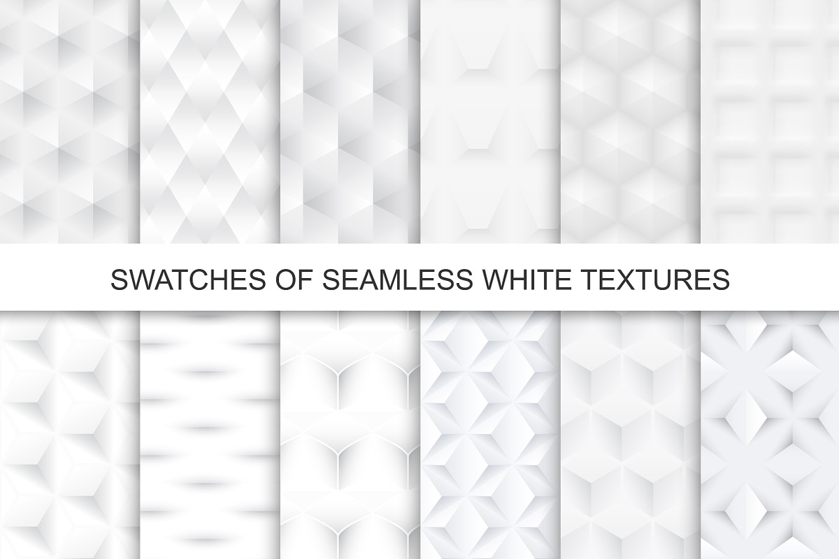 Swatches of seamless white textures. in Textures - product preview 8