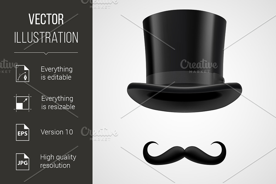moustaches and stovepipe hat victori in Graphics - product preview 8