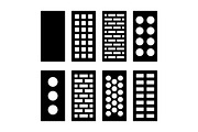 Different Type Bricks Icons Set