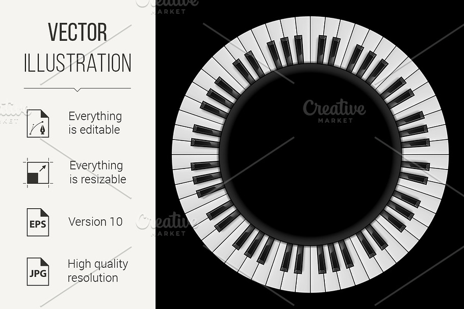 Piano keys in Graphics - product preview 8