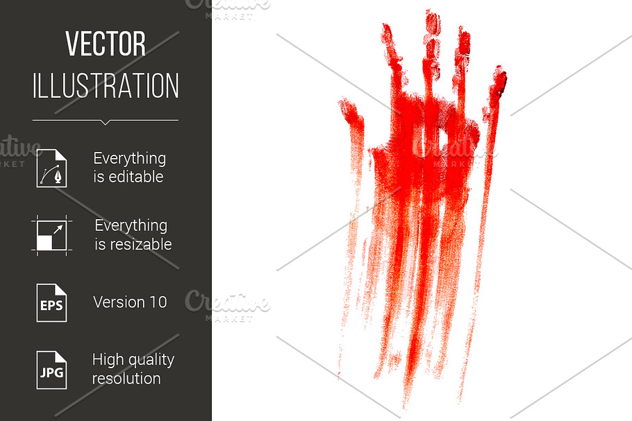 Bloody hand print in Graphics - product preview 8