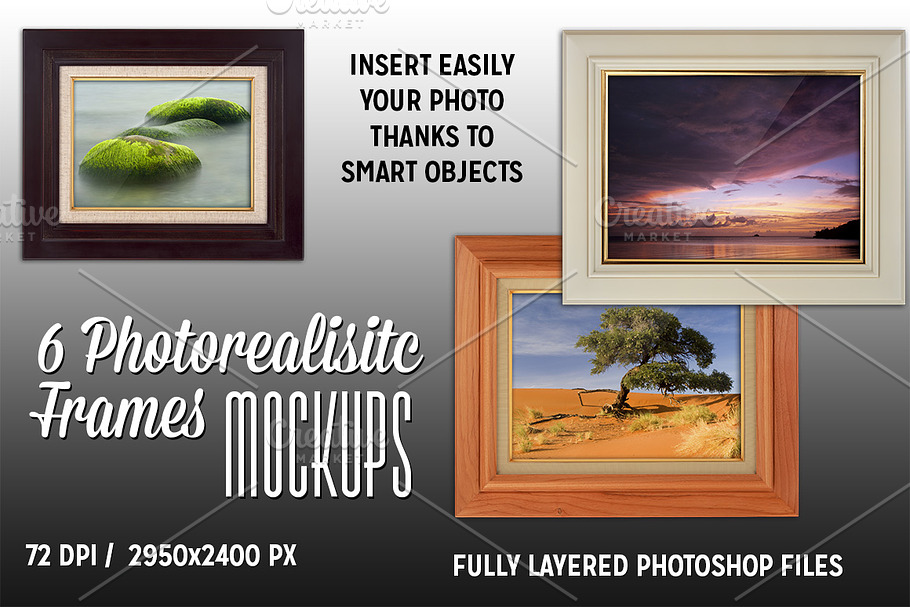 6 Photorealistic Frames Mockups in Print Mockups - product preview 8