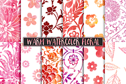 Warm Watercolor Floral Patterns