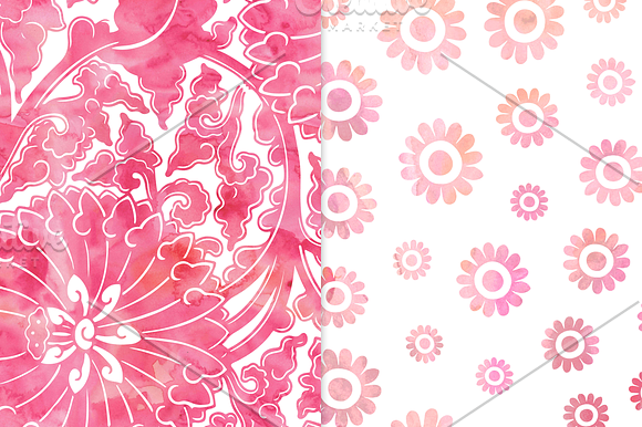 Warm Watercolor Floral Patterns in Patterns - product preview 1
