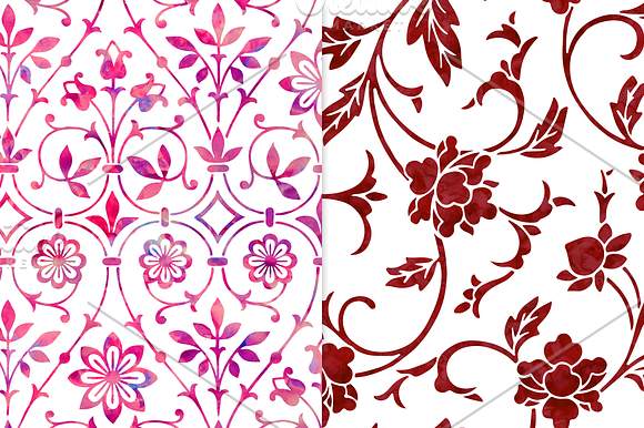 Warm Watercolor Floral Patterns in Patterns - product preview 2