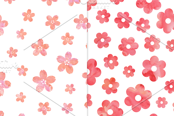Warm Watercolor Floral Patterns in Patterns - product preview 5