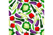 Fresh vegetables seamless pattern