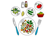 Vegetarian salad with ingredients