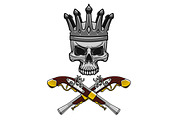Cartoon crowned pirate skull