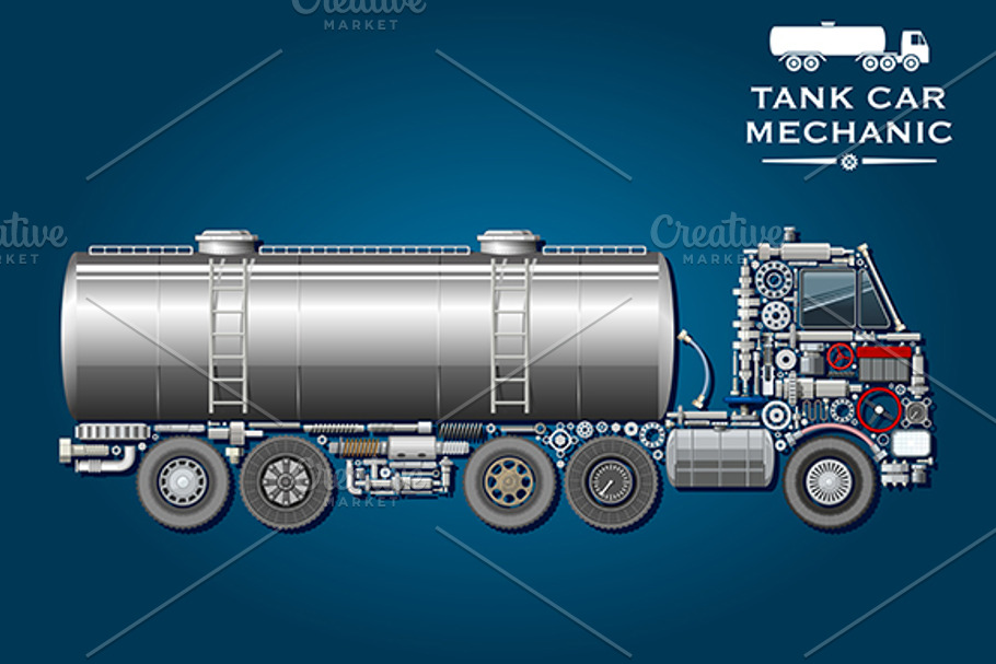Modern tank truck in Graphics - product preview 8