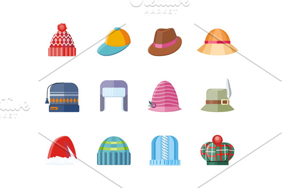 Set of Hat Flat Design Collection | Creative Daddy